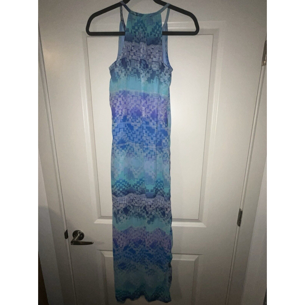 Jessica Simpson Dress Sleeveless Maxi Womens Size Small Blue Green Racerback - Picture 8 of 8